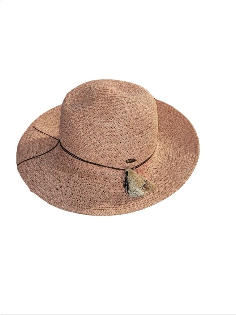 CC Pink Summer Hat Vintage Made Of Paper 7 1/2 Beach
